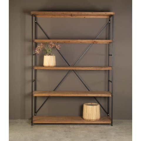 SCAFFALE FERRO LEGNO 153X47 H210